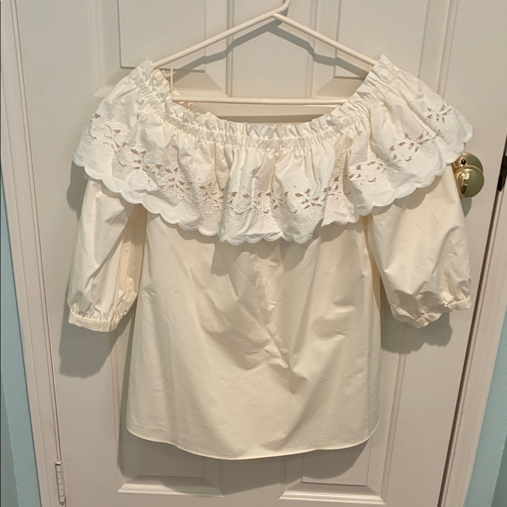 Kate Spade Elegant Cream Off-Shoulder Women's Top